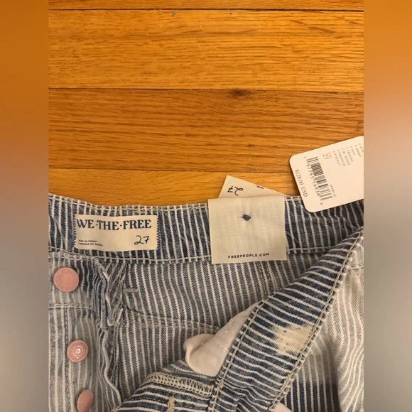 NWT- Free People- We the Free- good luck barrel railroad stripe - Picture 2 of 5